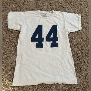 Brandy Melville White Short Sleeve Tee with Navy 44 Graphic - NWOT